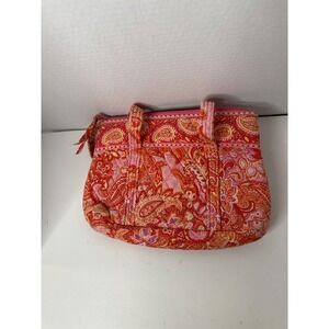 Vera Bradley Paisley Tote Bag Pink Orange Yellow Zip Top Shoulder Purse